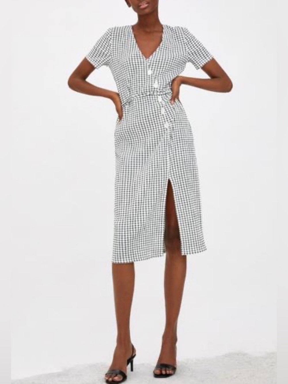 Zara Plaid Midi Dress